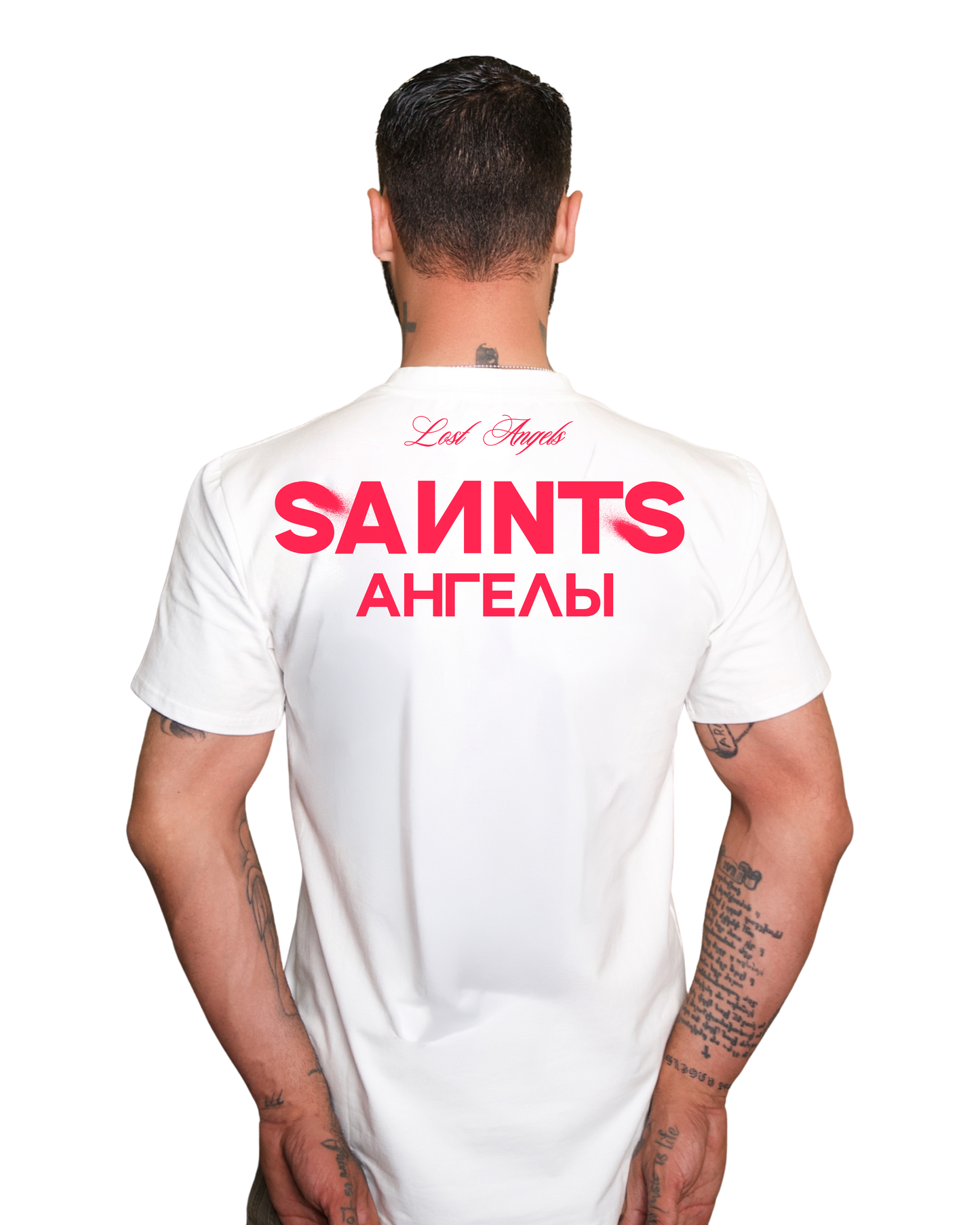 Lost Angels SAИИTS АНГЕЛЫ Cream White Pink Print