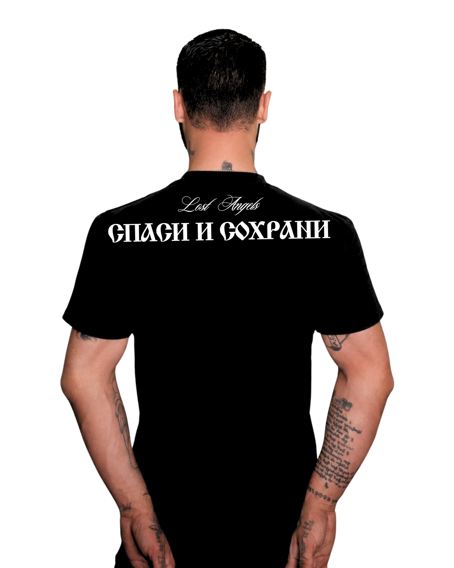 Lost Angels Spasi I Sokhrani Black Tee white print
