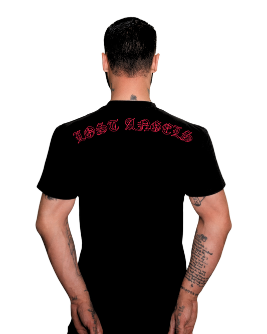 Lost Angels AL Tee Black Pink Print