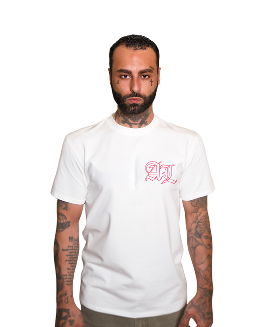 Lost Angels Tee  AL Cream White Pink Print