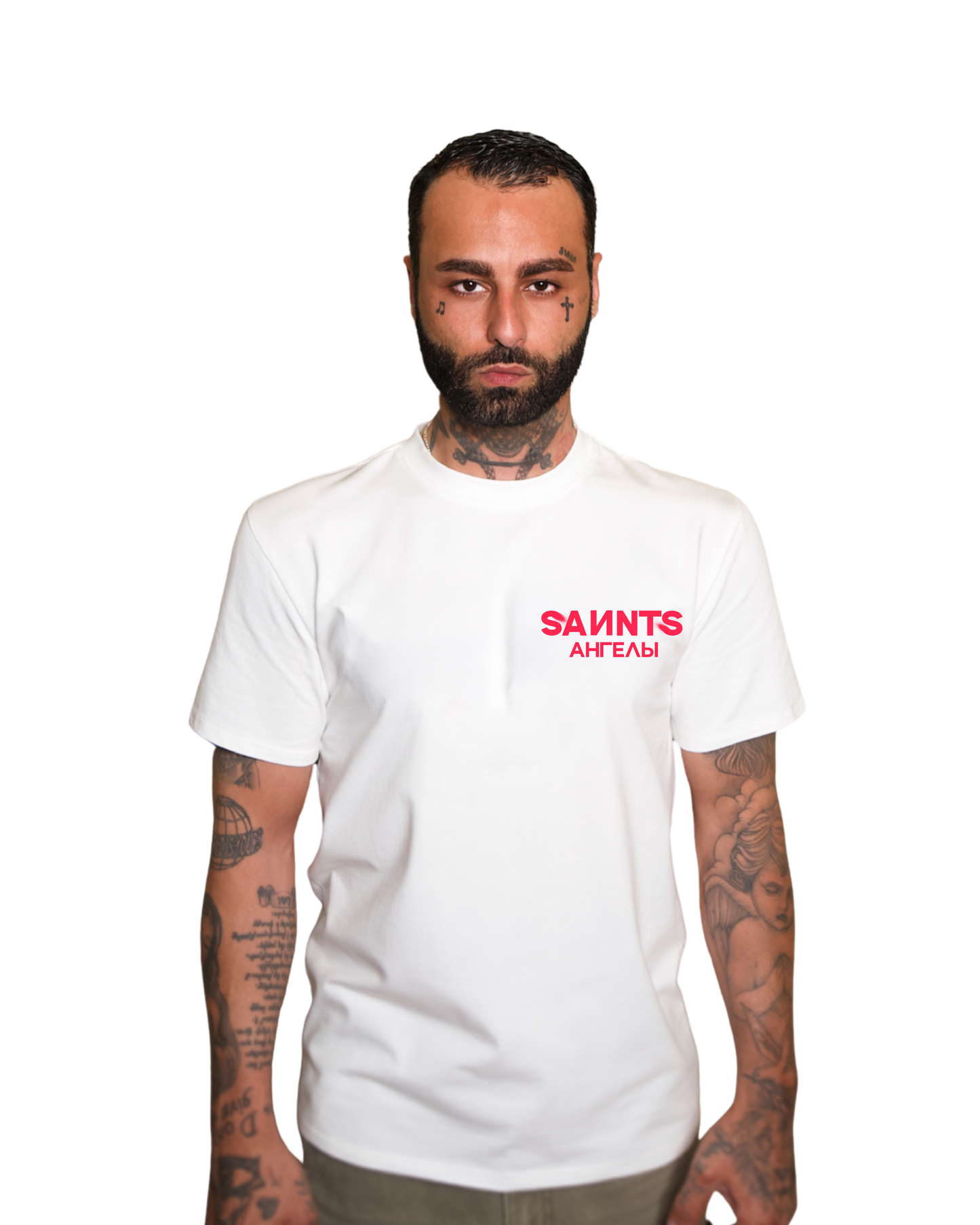 Lost Angels SAИИTS АНГЕЛЫ Cream White Pink Print