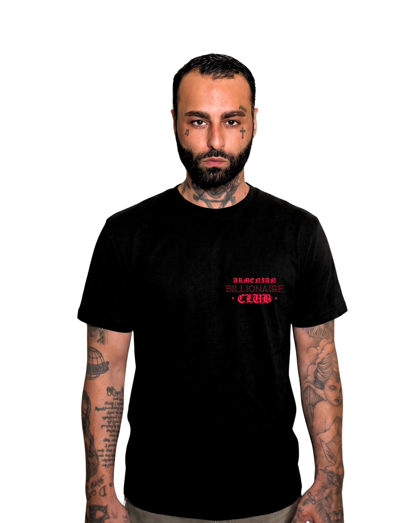 Lost Angels Armenian Billionaires Club Black Tee Pink Print